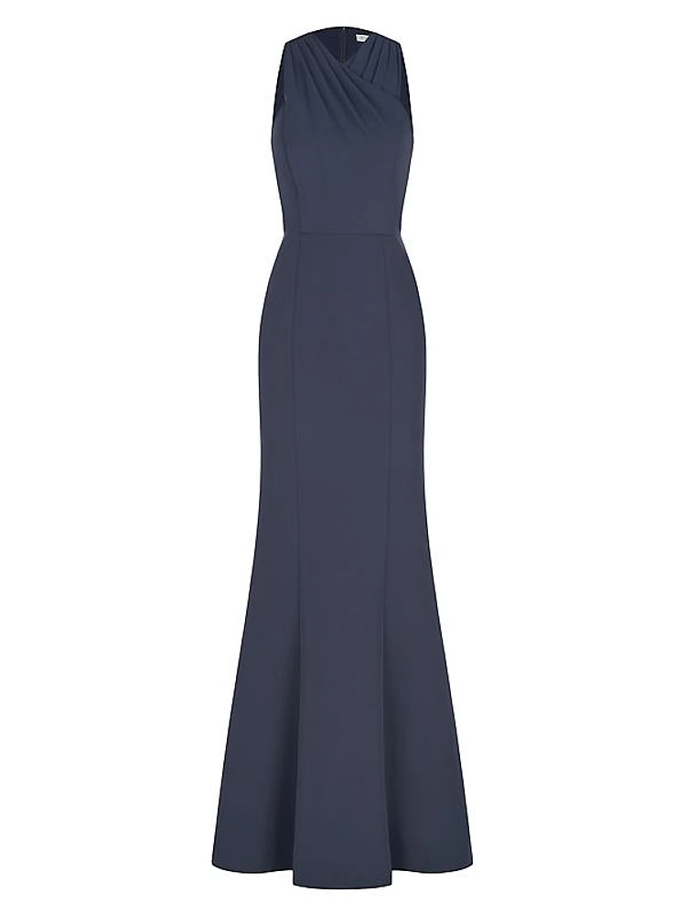 Talia Stretch Crepe Column Gown