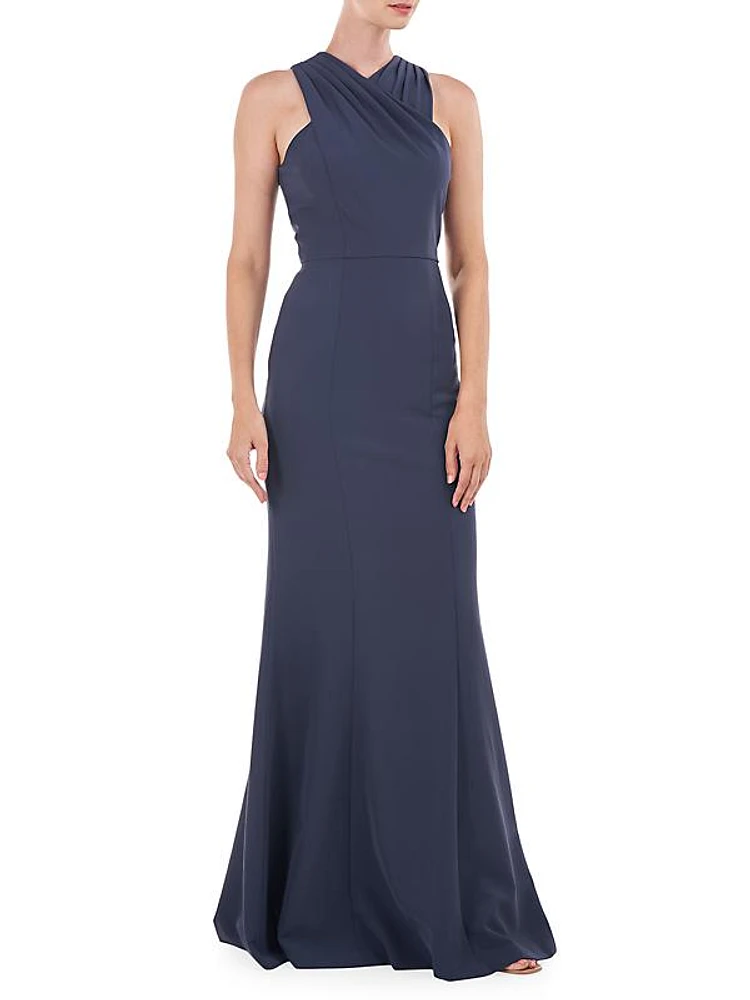 Talia Stretch Crepe Column Gown