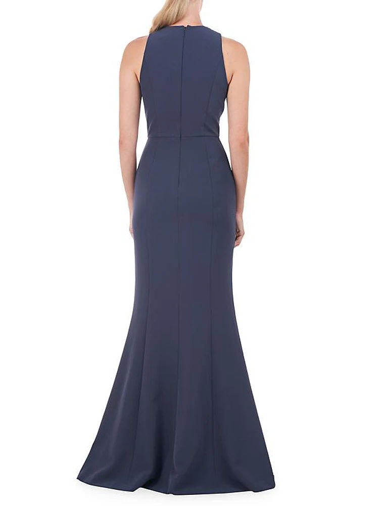 Talia Stretch Crepe Column Gown