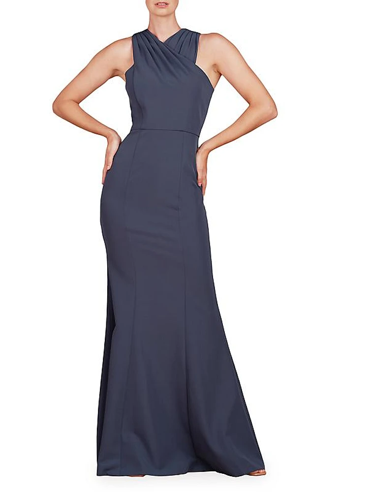 Talia Stretch Crepe Column Gown