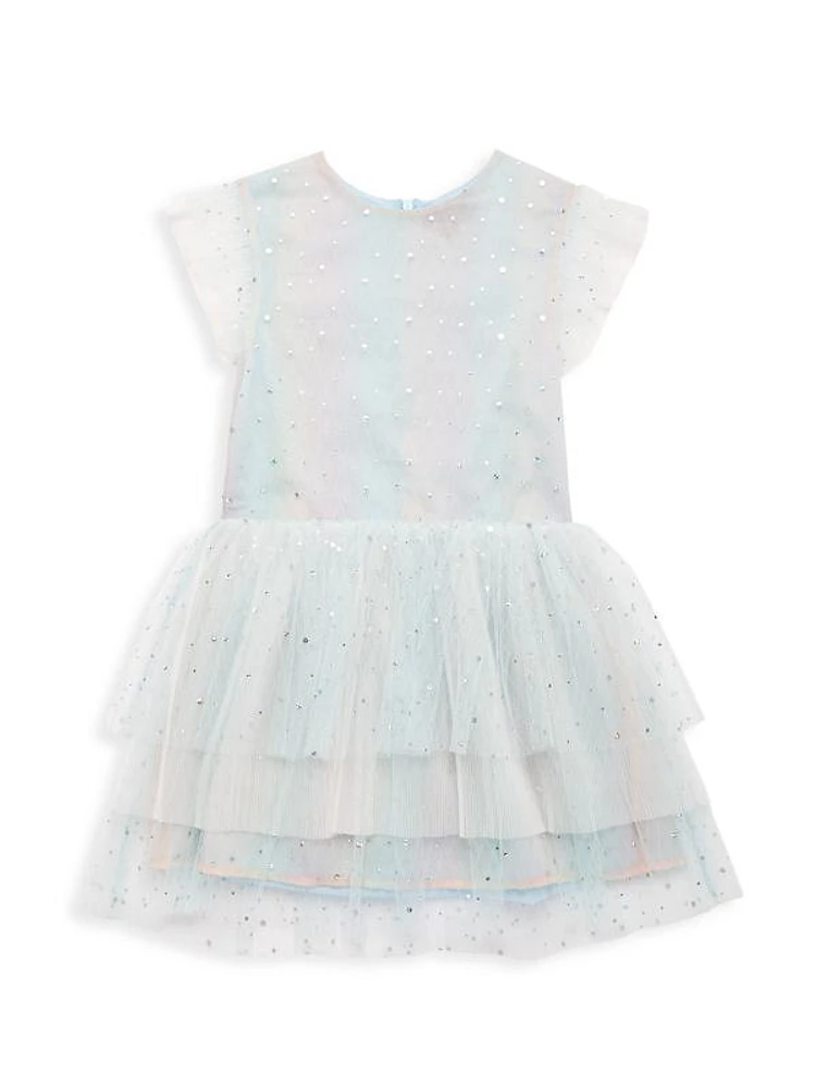 Little Girl's & Girl's Monroe Crystal Embellished Tulle Dress