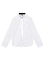 Little Boy's & Boy's Embroidered Poplin Long-Sleeve Shirt