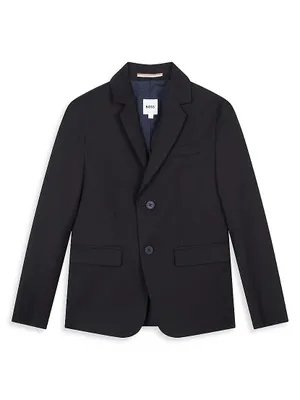 Little Boy's & Notch Lapel Wool-Blend Suit Jacket