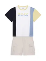 Little Boy's & Cotton-Blend Bermuda Shorts