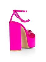 Stellar Satin Platform Sandals