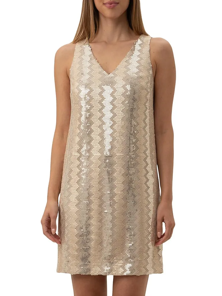 Glitterati Sequin-Embroidered Minidress