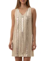 Glitterati Sequin-Embroidered Minidress