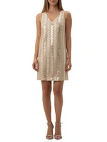 Glitterati Sequin-Embroidered Minidress