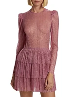 Monique Belted Metallic Knit Minidress