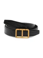 Scored T Embossed Leather Belt