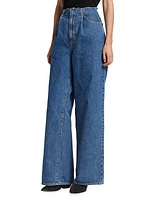 Taylor High-Rise Pleated Wide-Leg Jeans