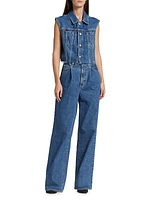 Taylor High-Rise Pleated Wide-Leg Jeans