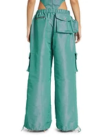 Wide-Leg Utility Pants