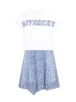 Little Girl's Mini Me Asymmetric Pleated Skirt