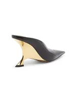 Rocket 90MM Leather Wedge Mules