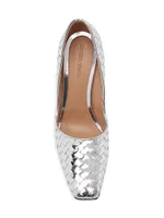 Comet 100MM Mirrored Leather Wedge Pumps