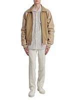 Rhude Boys Twill & Leather Bomber Jacket