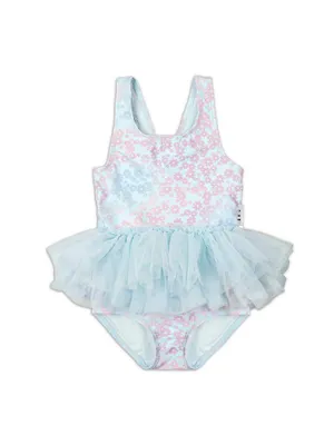 Baby Girl's,Little Girl's & Rainbow Flower Swimsuit