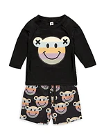 Baby's, Little Kid's & Kid's Rainbow Smile Bear Swim Shorts