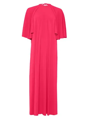 Joan Flutter-Sleeve Jersey Maxi Dress