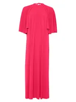 Joan Flutter-Sleeve Jersey Maxi Dress