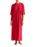 Joan Flutter-Sleeve Jersey Maxi Dress