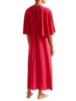 Joan Flutter-Sleeve Jersey Maxi Dress