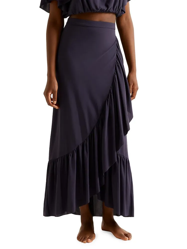 Julia Wrap Tiered Maxi Skirt