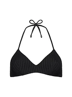 Curacao Rib-Knit Halter Bikini Top