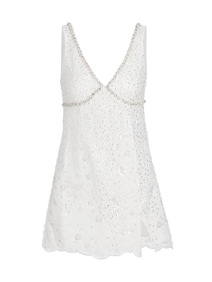 Embellished V-Neck Minidress