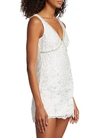 Embellished V-Neck Minidress