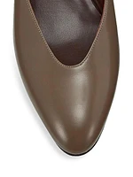 Leather Almond Toe Pumps