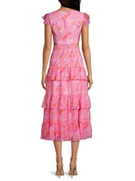 Neely Smocked Cut-Out Midi-Dress