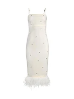 Electra Feathered Midi-Dress