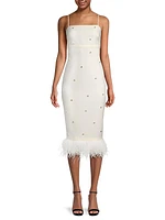 Electra Feathered Midi-Dress