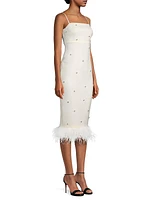 Electra Feathered Midi-Dress