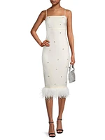 Electra Feathered Midi-Dress