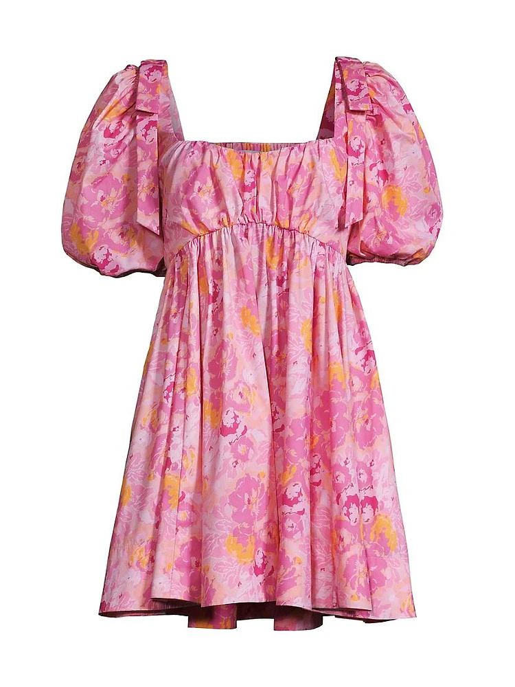 Martinique Floral Puff-Sleeve Minidress