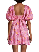 Martinique Floral Puff-Sleeve Minidress