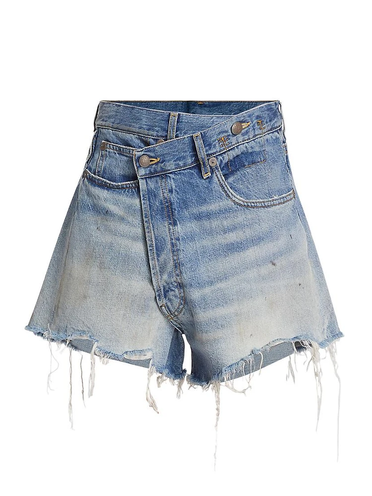 Crossover Denim Shorts