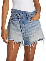 Crossover Denim Shorts