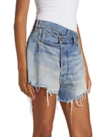 Crossover Denim Shorts