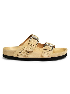 Lennyo Buckle Suede Slides