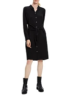 Tie-Front Silk Shirtdress