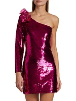 One-Shoulder Sequin Minidress