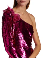 One-Shoulder Sequin Minidress