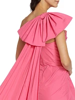 One-Shoulder Taffeta Minidress