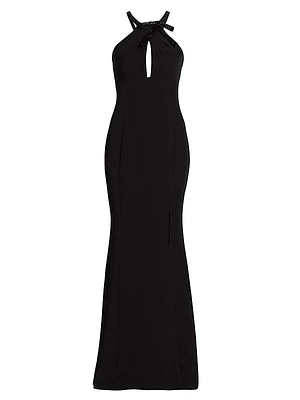 Cut-Out Halterneck Gown