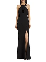 Cut-Out Halterneck Gown