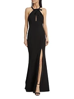 Cut-Out Halterneck Gown